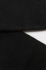 Black smooth wool long socks