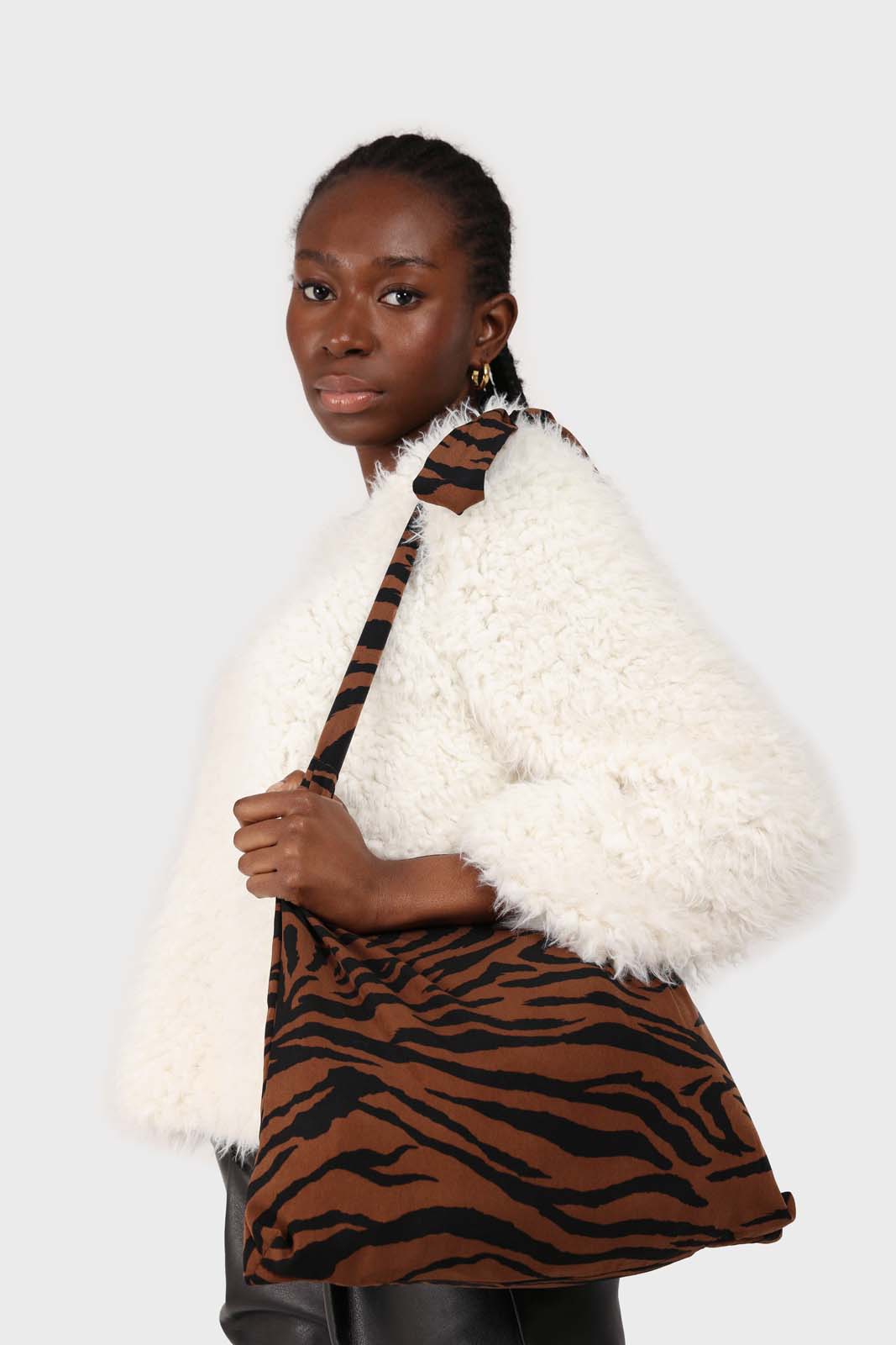 Ivory thick fuzzy tufts long sleeved top