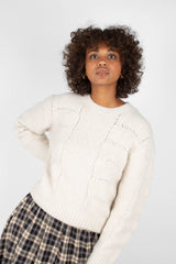 Ivory textured alpaca soft jumper