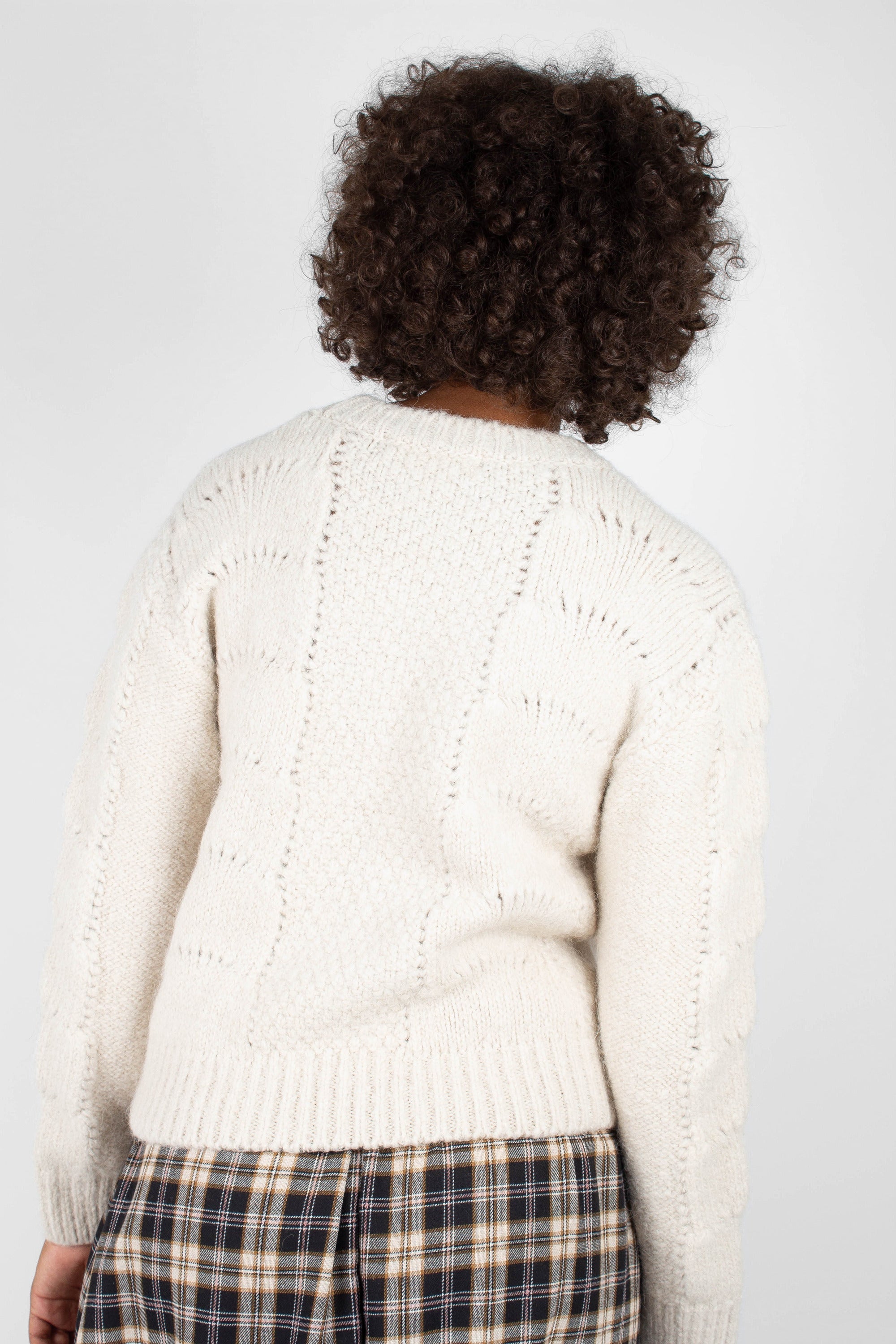 Ivory textured alpaca soft jumper