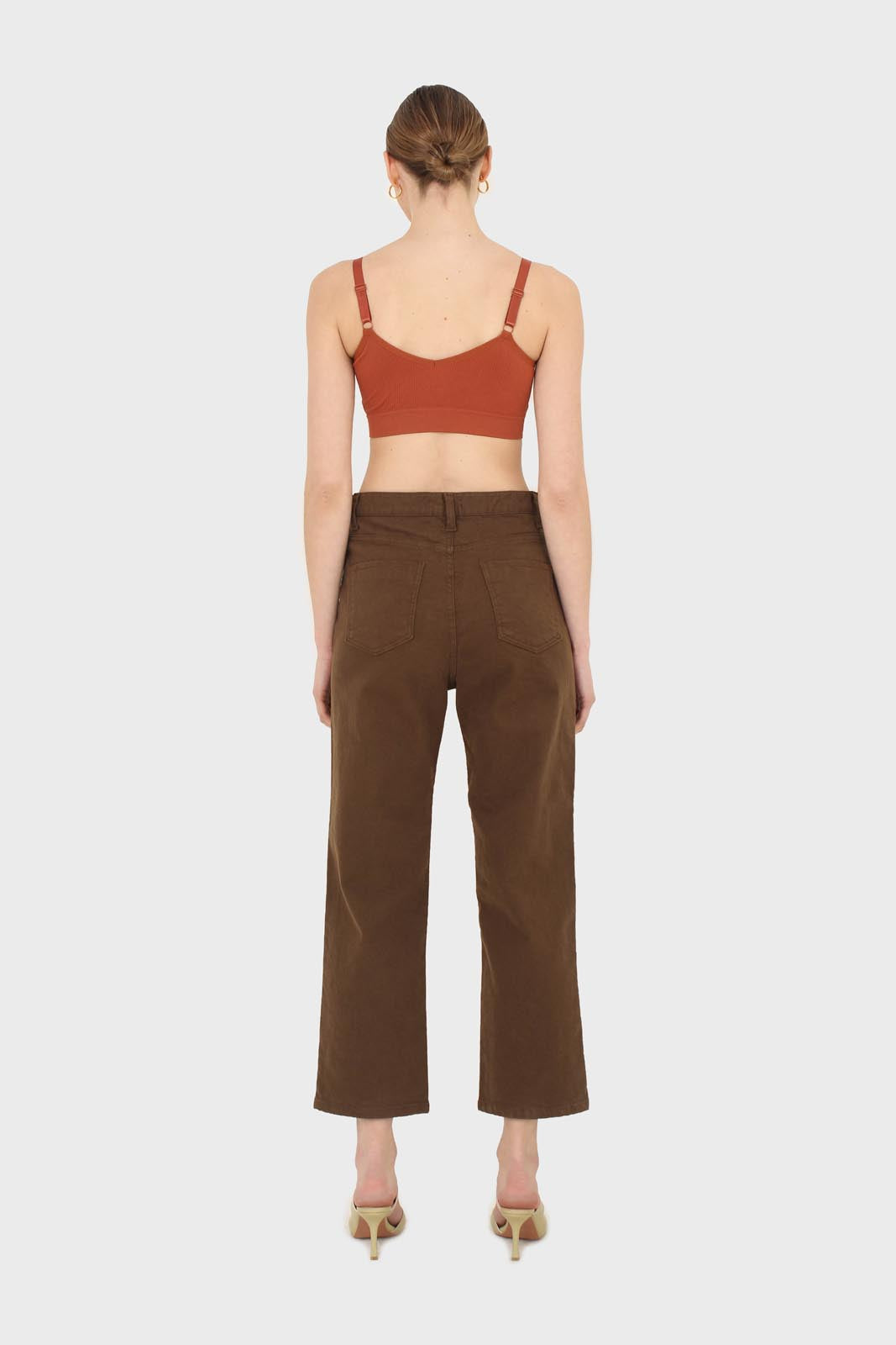 Brown soft touch mom jeans - 200