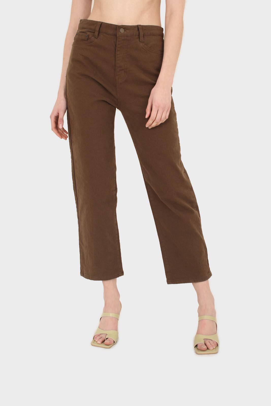 Brown soft touch mom jeans - 200