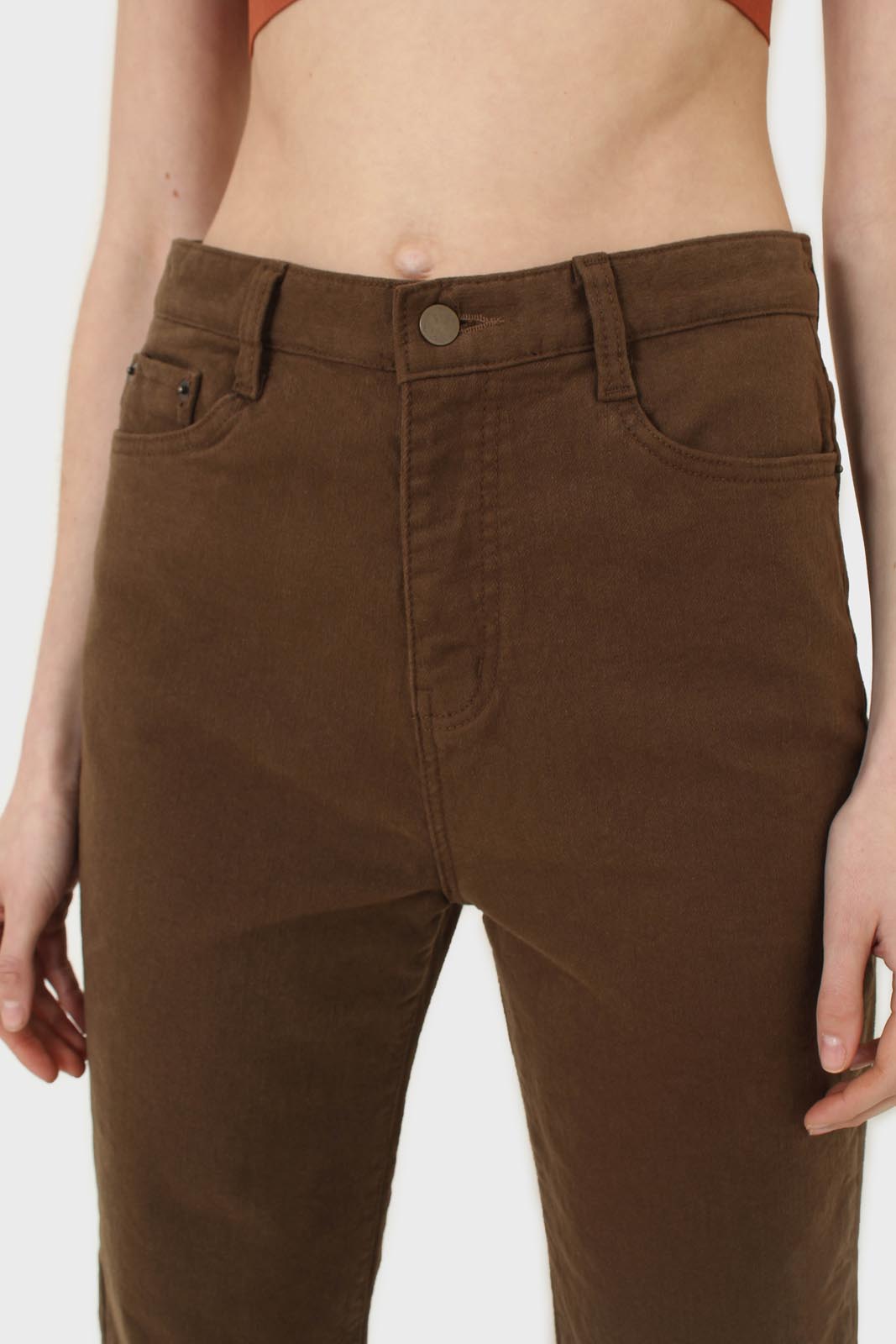 Brown soft touch mom jeans - 200