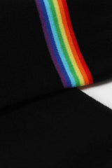 Black rainbow striped ankle socks