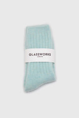 Mint green ribbed angora long socks