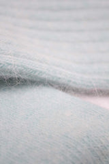 Mint green ribbed angora long socks