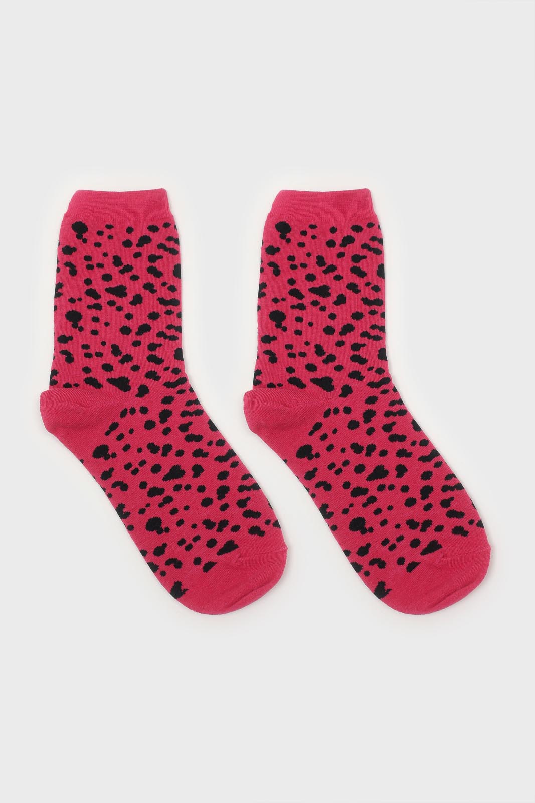 Hot pink and black leopard socks