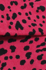 Hot pink and black leopard socks