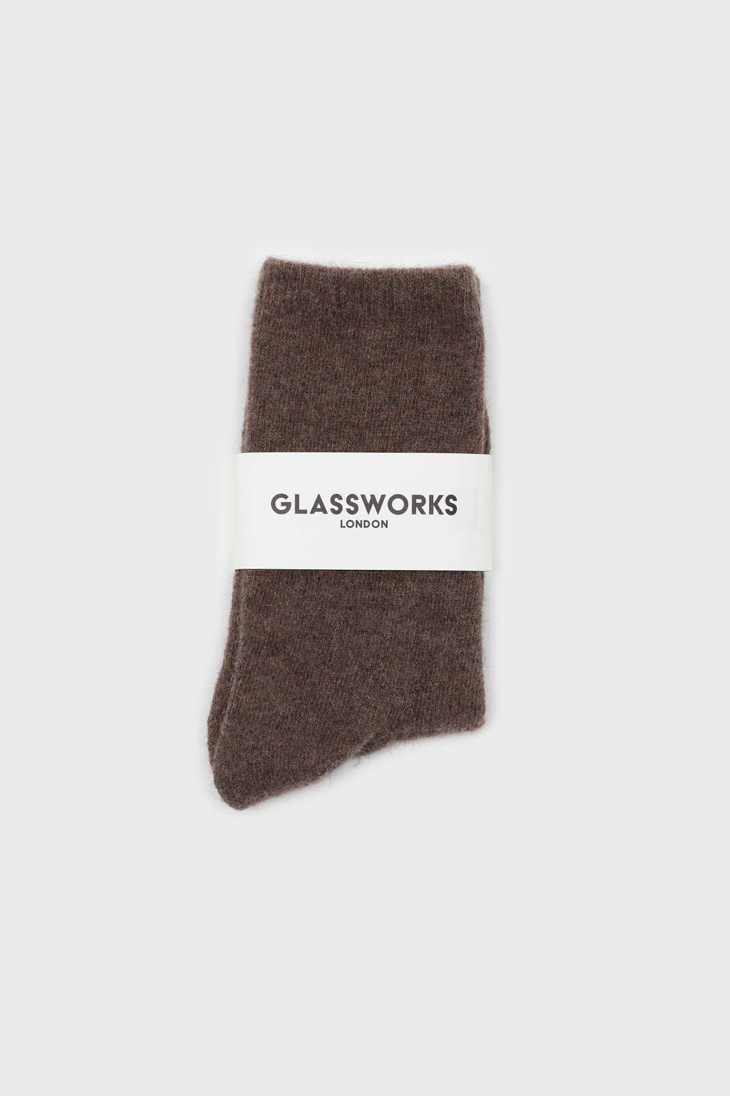 Brown smooth wool long socks