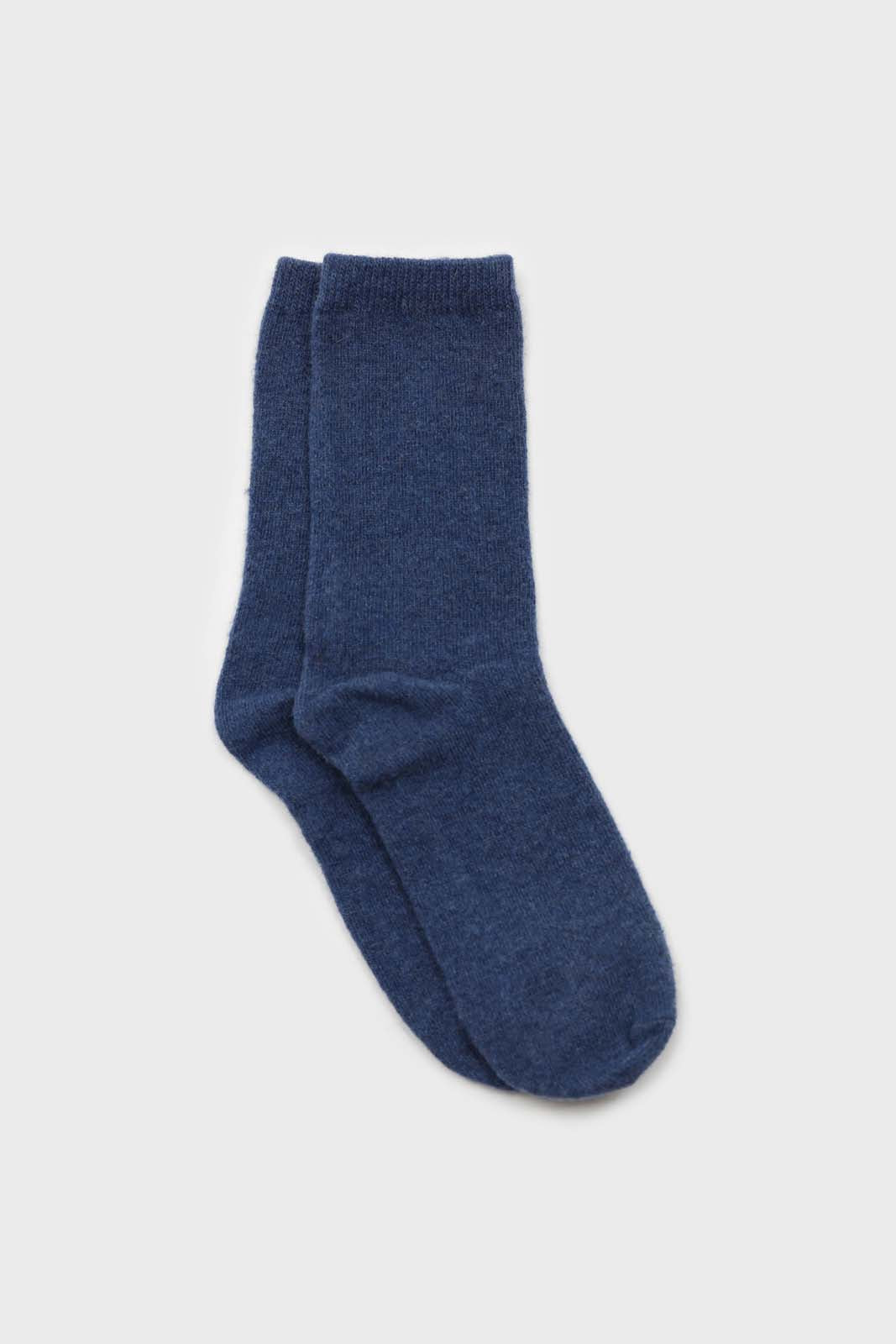 Blue smooth wool long socks