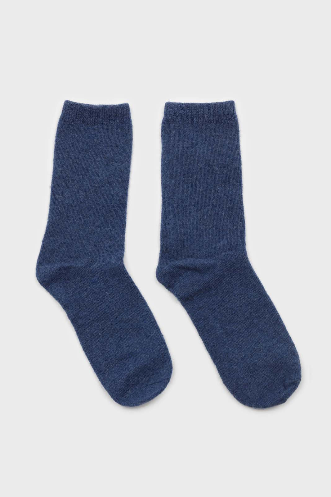 Blue smooth wool long socks