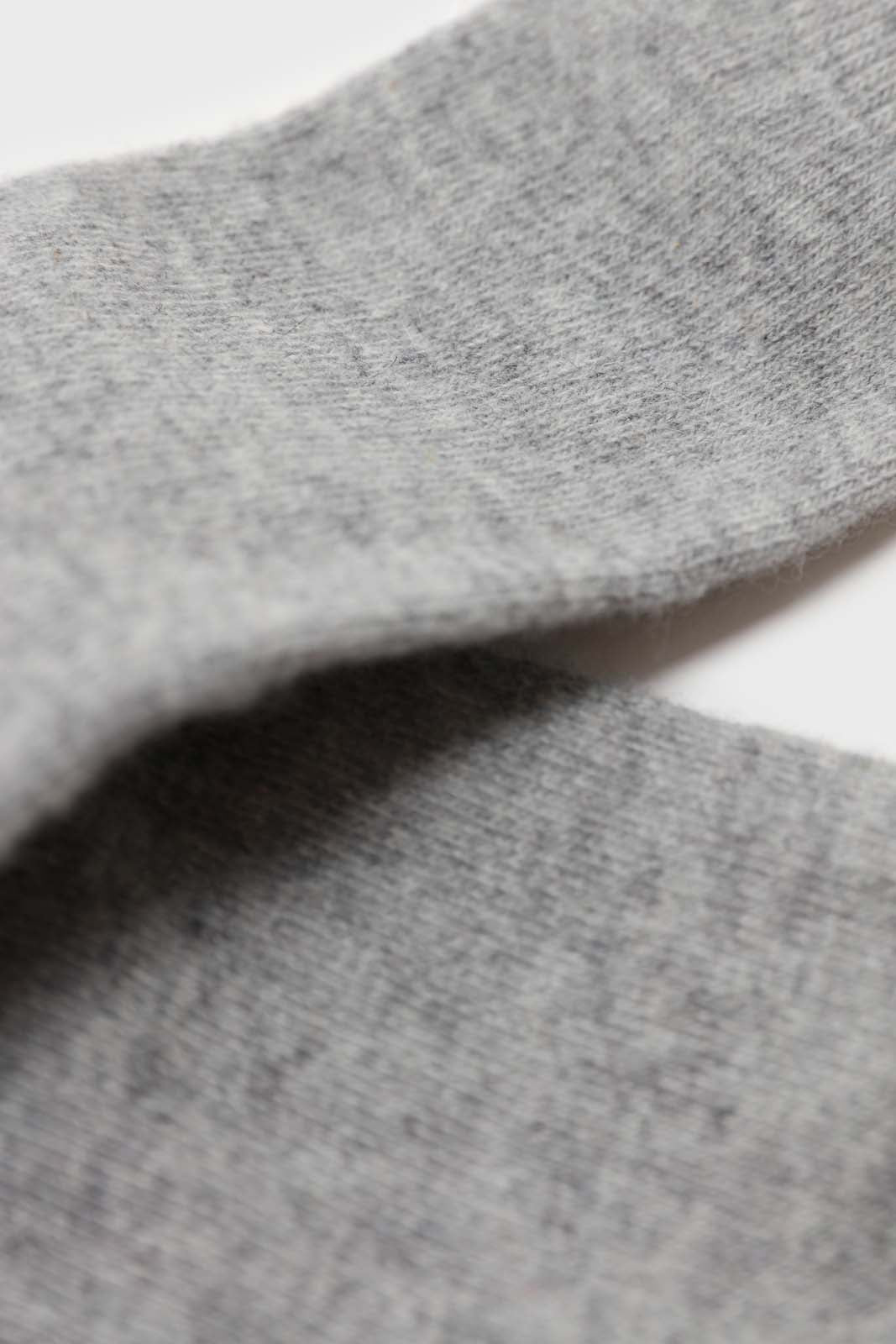Light grey smooth wool long socks
