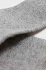 Light grey smooth wool long socks