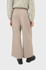 Beige herringbone smart tailored trousers