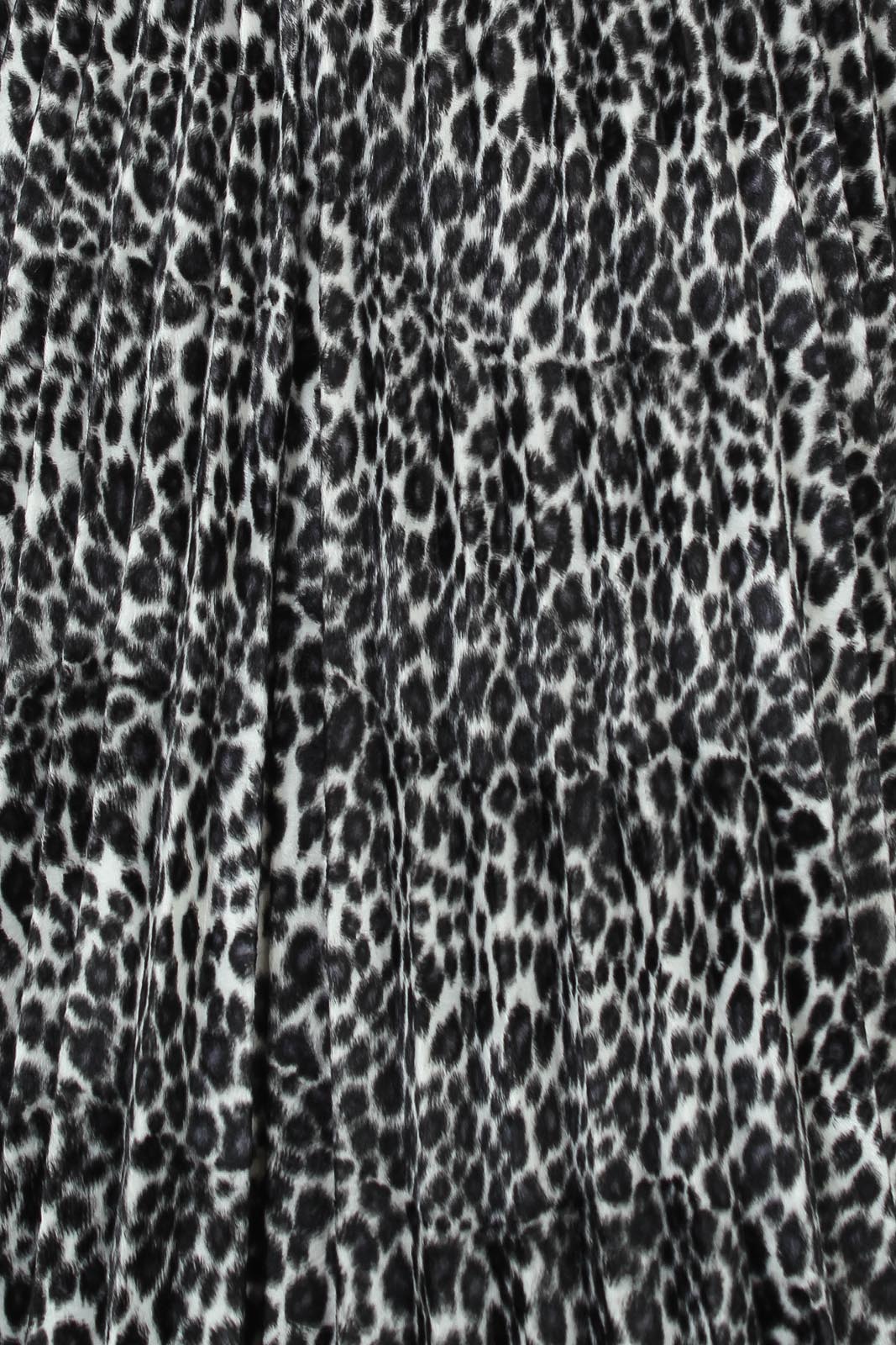 Ivory and black leopard velvet pleated skirt