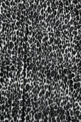 Ivory and black leopard velvet pleated skirt