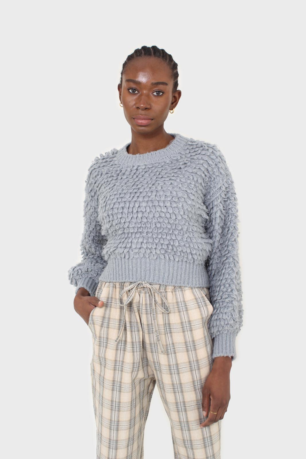 Light blue loopy jumper