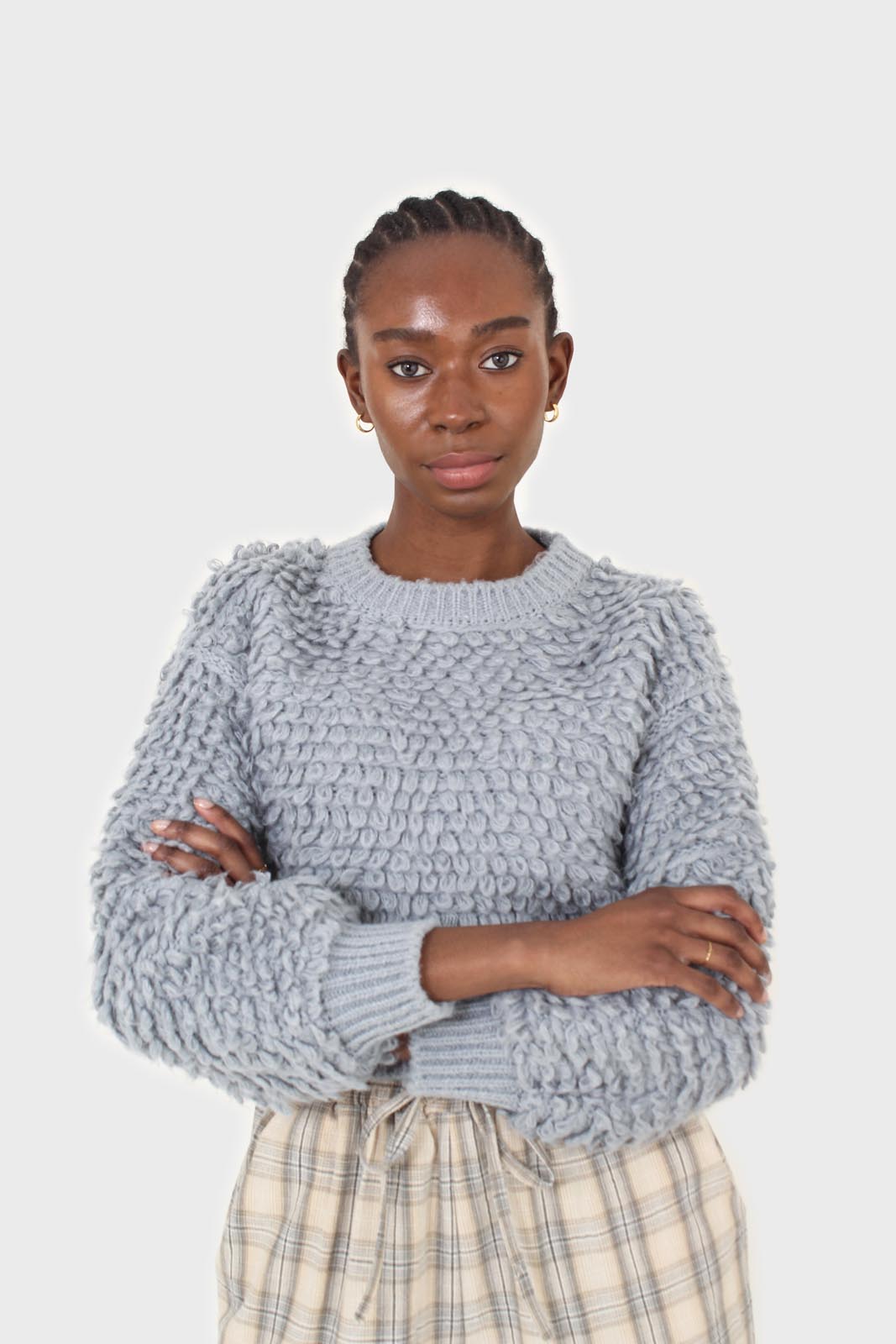 Light blue loopy jumper