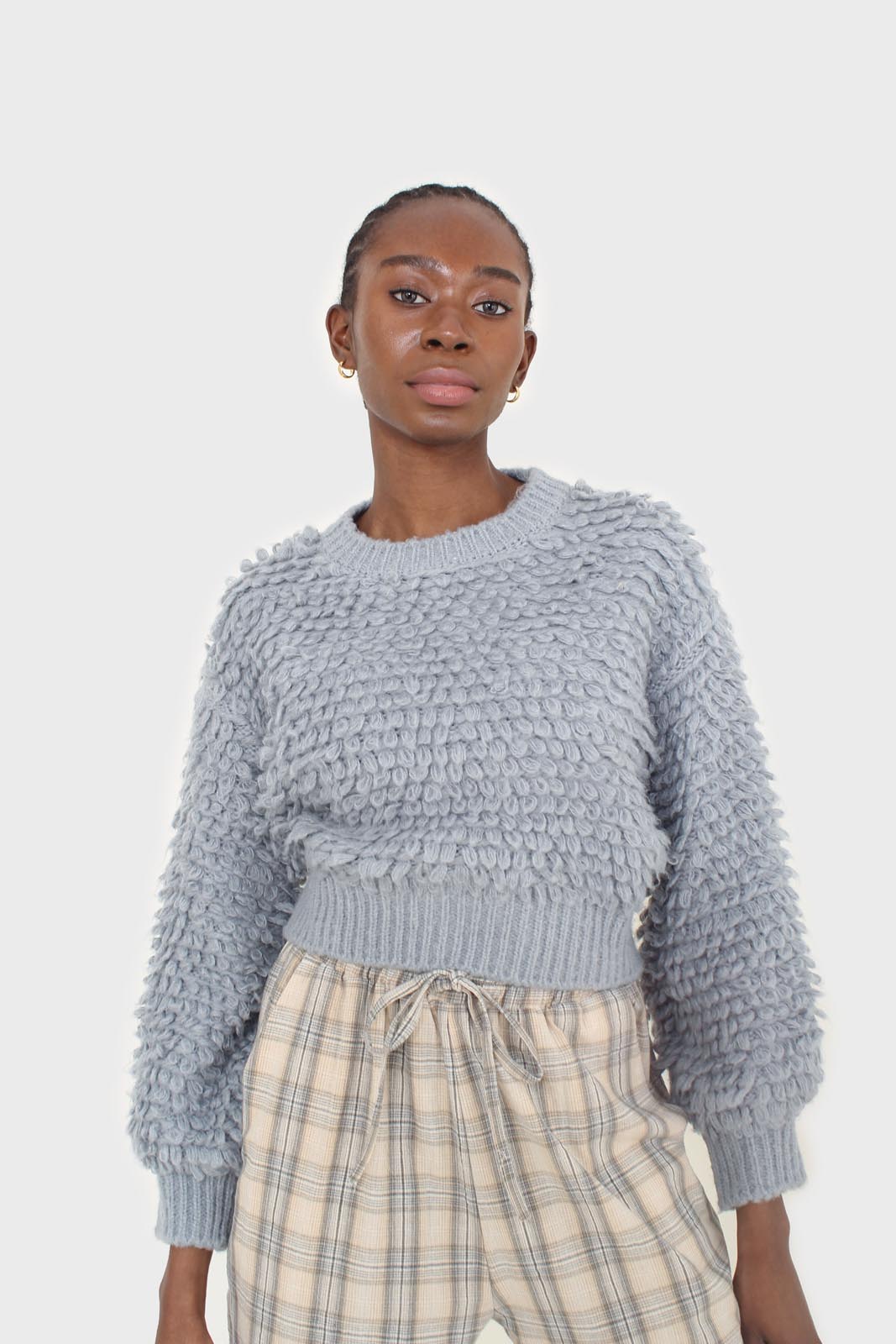 Light blue loopy jumper