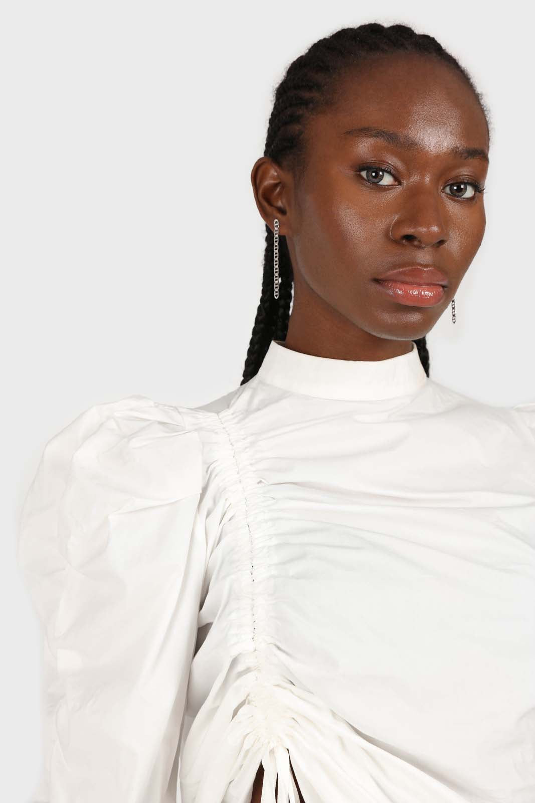 Ivory Side shirring long sleeved top