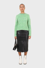 Bright green alpaca fuzzy jumper