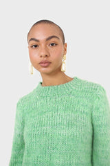 Bright green alpaca fuzzy jumper