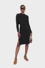 Black wool dress bustier set