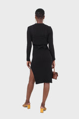 Black wool dress bustier set