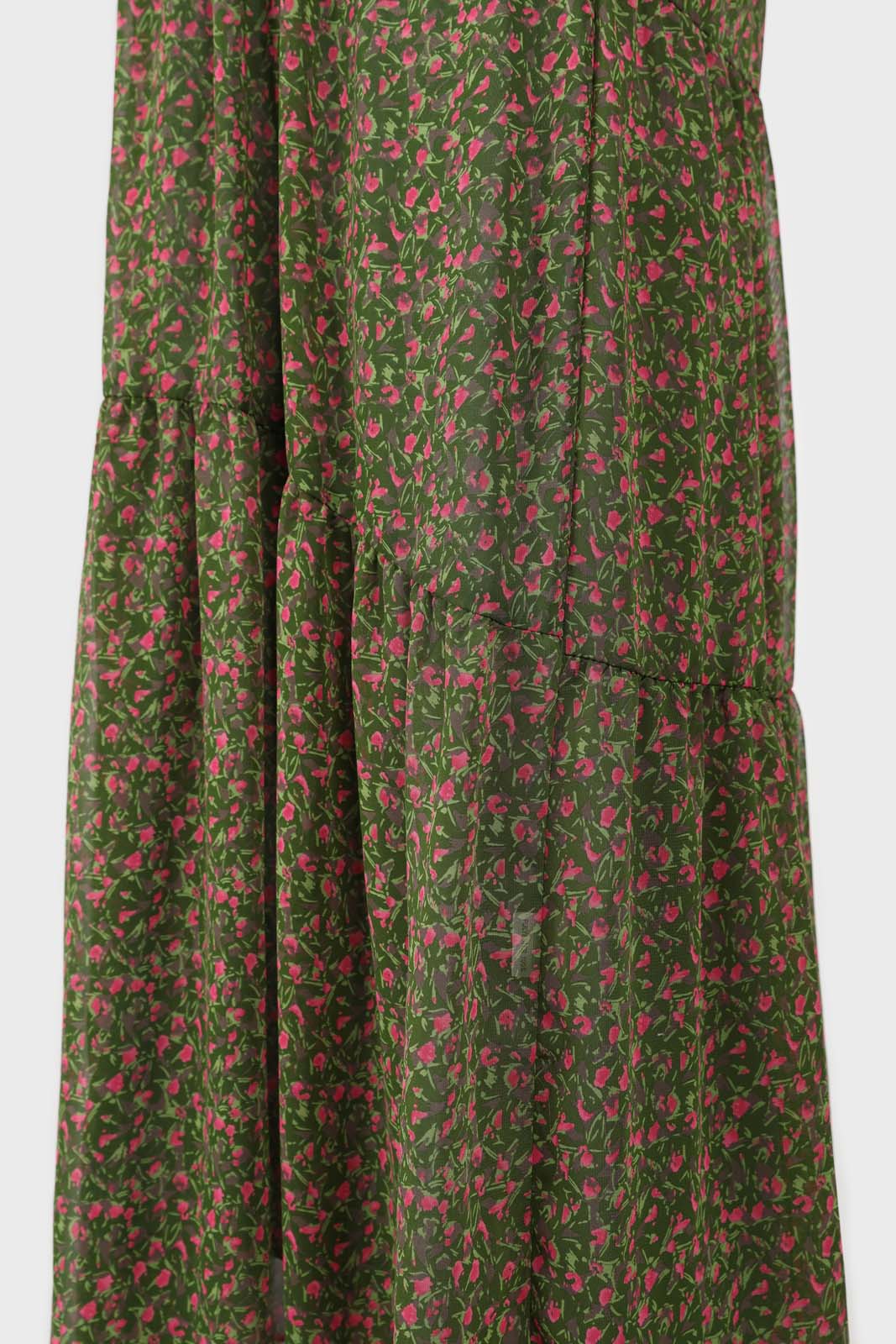 Khaki button front floral maxi dress