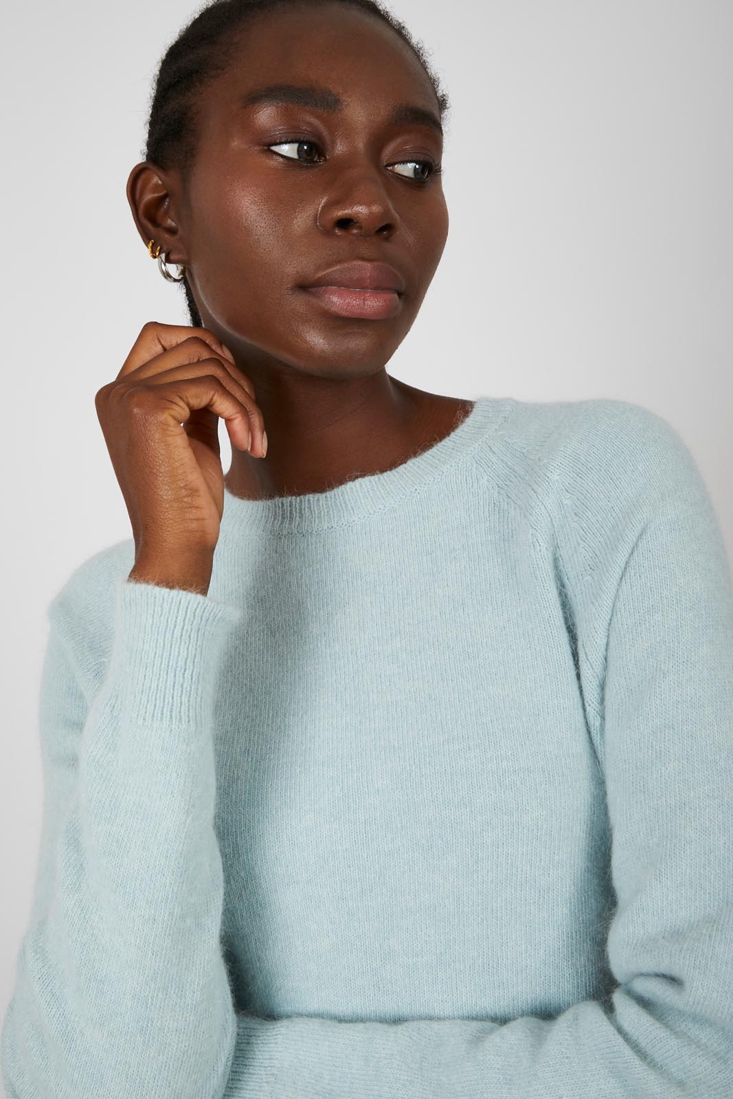 Mint crew neck raglan sleeve wool jumper