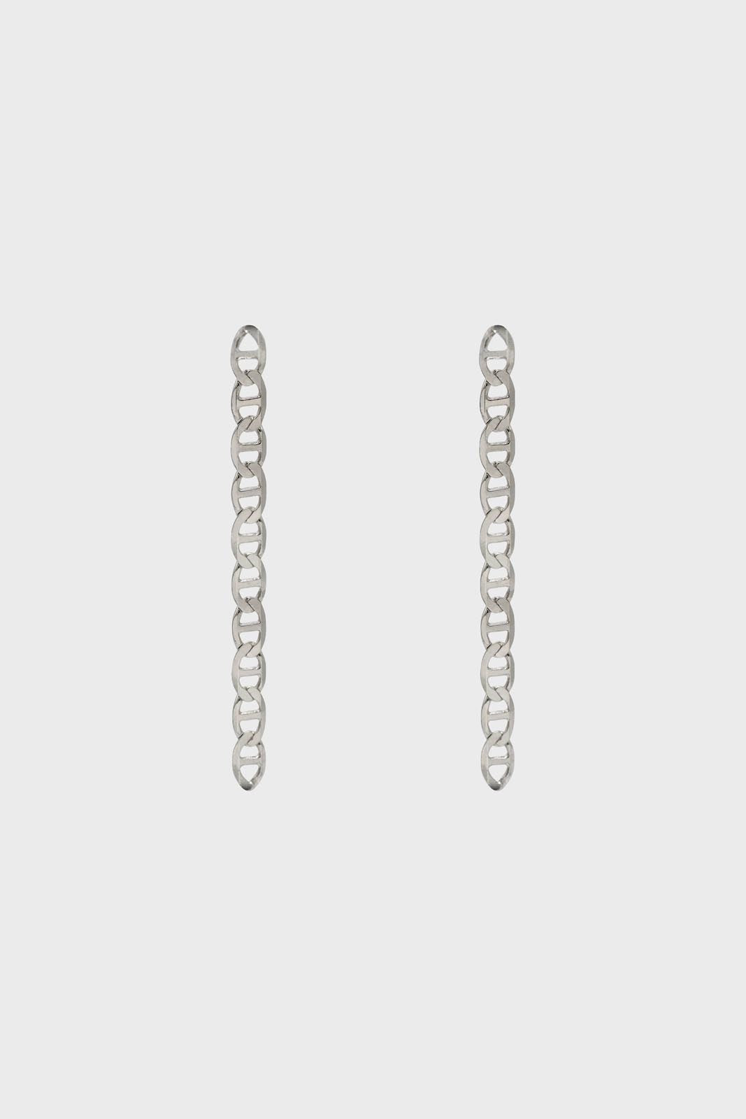 Silver figaro chain drop earrings