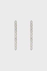 Silver figaro chain drop earrings