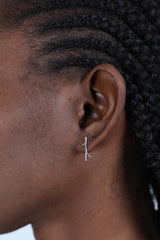 Silver twig earrings