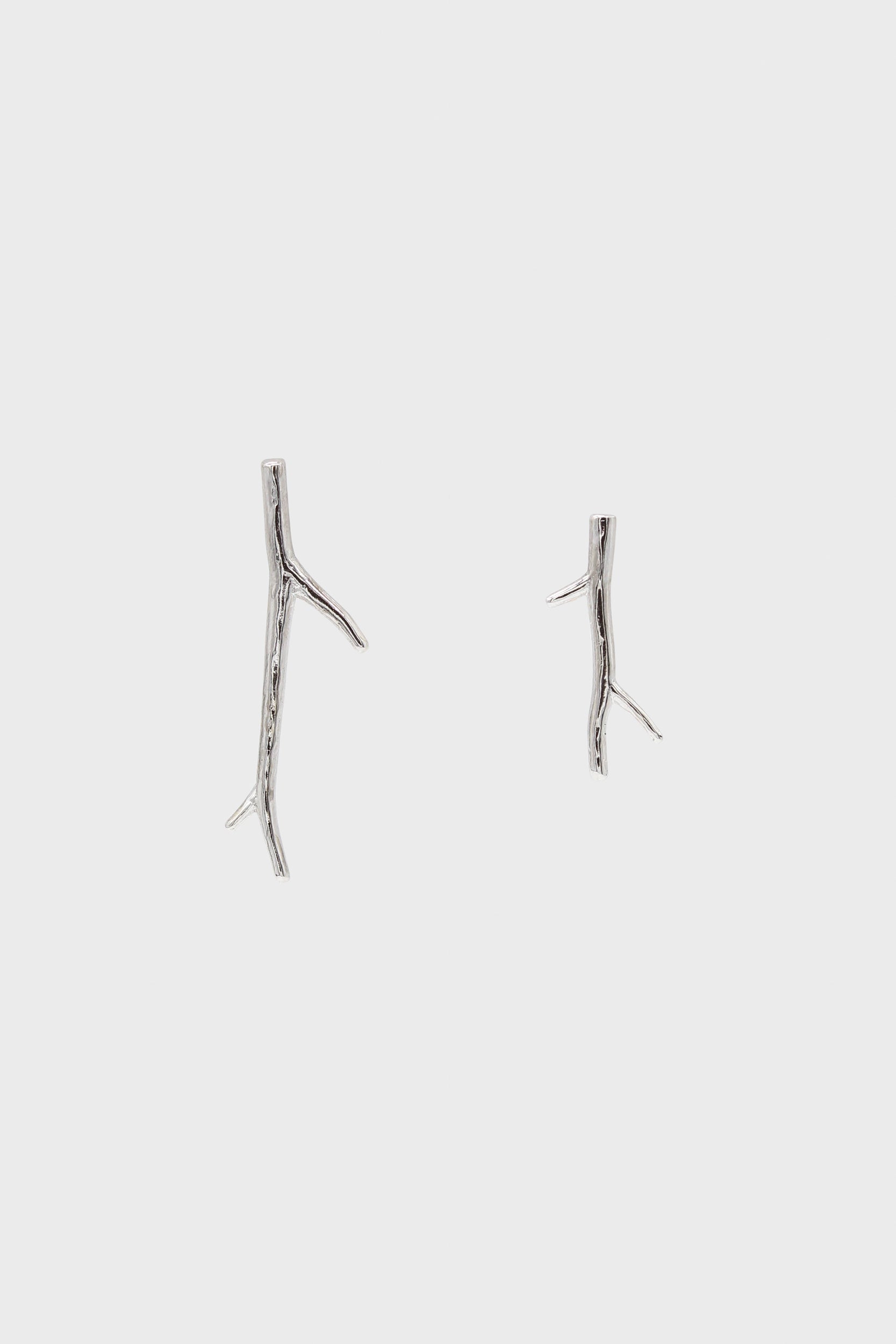 Silver twig earrings