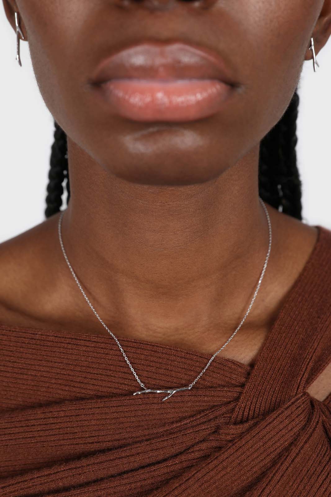 Charm necklace - Silver twig