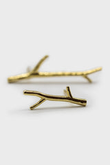 Gold twig earrings