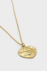 Charm necklace - Gold heart pendant / 50cm