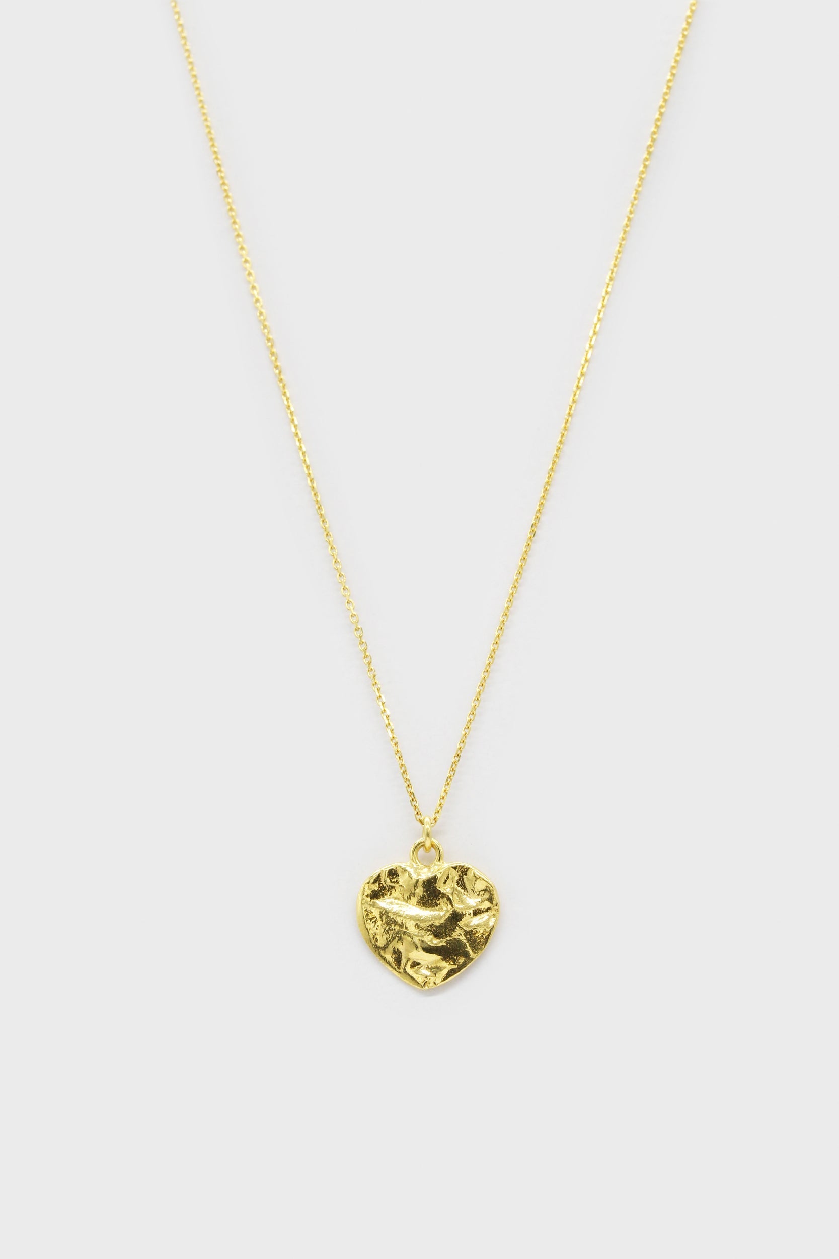 Charm necklace - Gold heart pendant / 50cm