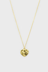 Charm necklace - Gold heart pendant / 50cm