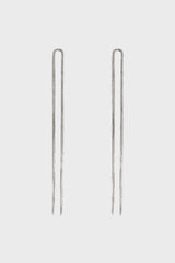 Silver multi strand long drop earrings