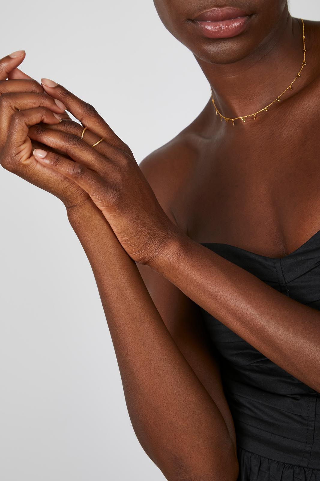 Gold double circle ring