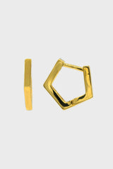Gold small hexagon hoop earrings