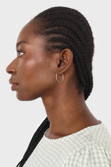 Silver large hexagon earrings