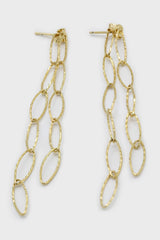 Gold chain links drop earrings