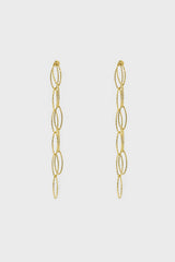 Gold chain links drop earrings