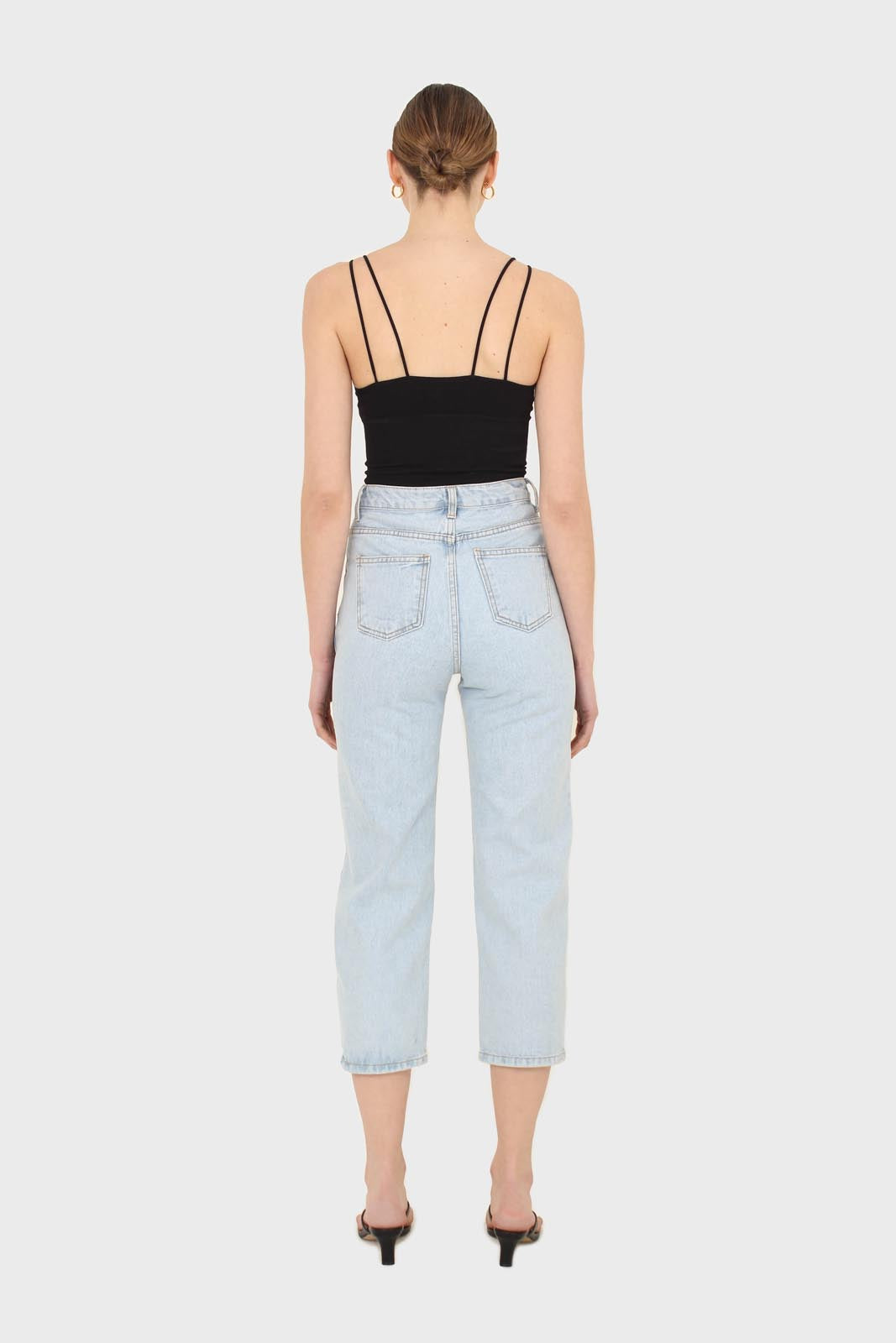 Light blue loose fit panel jeans