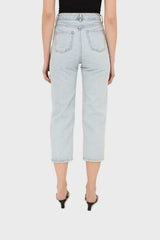 Light blue loose fit panel jeans