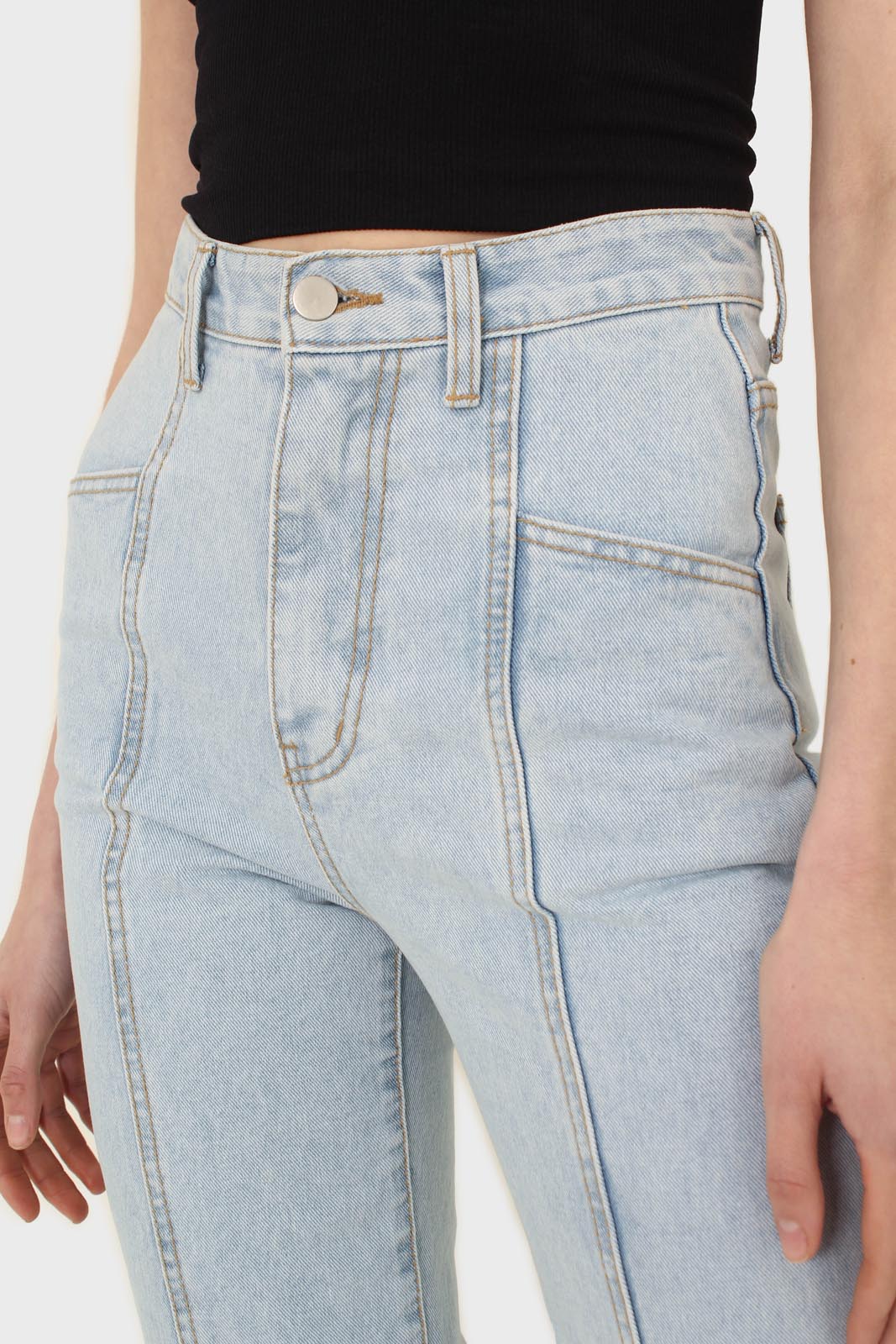 Light blue loose fit panel jeans