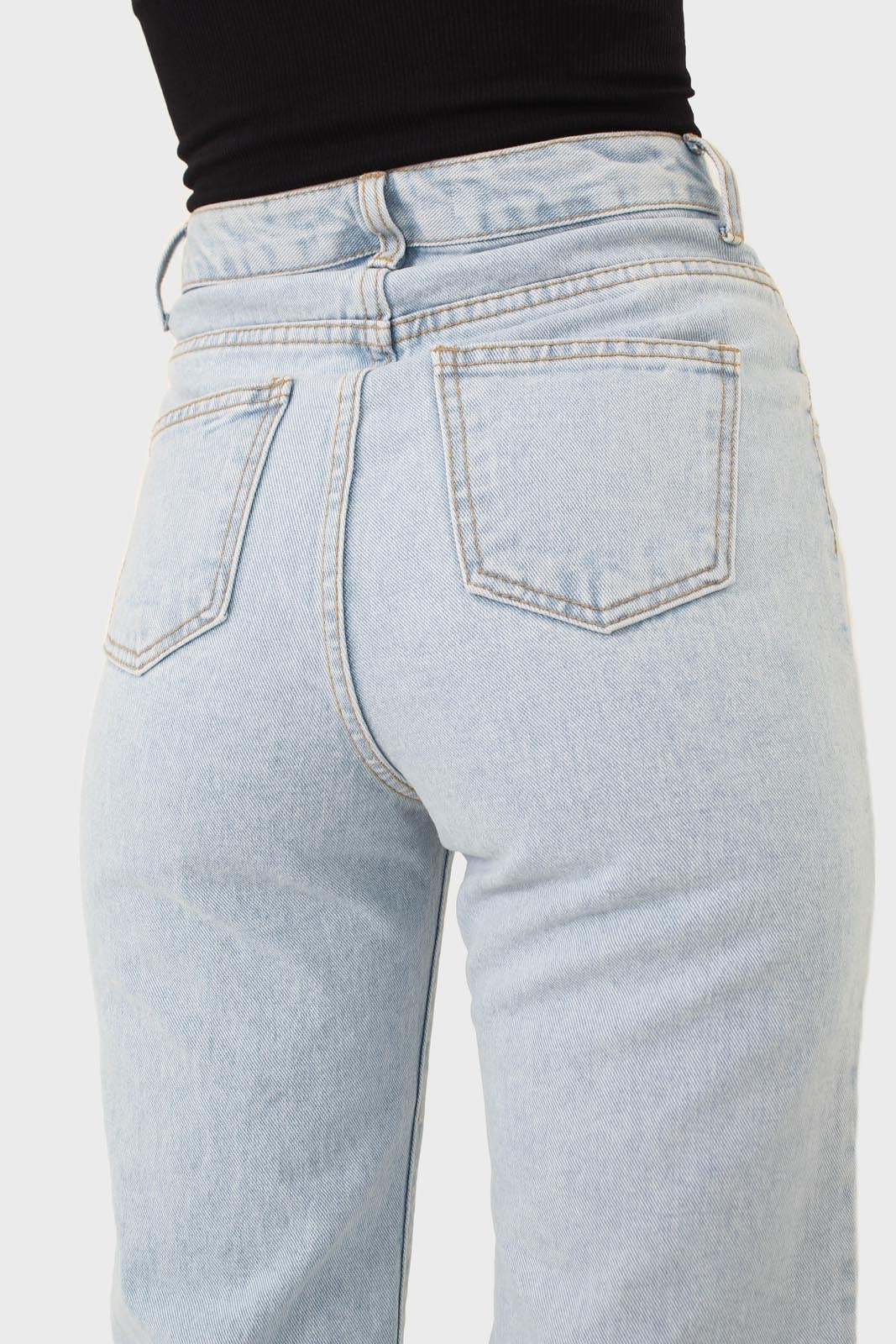 Light blue loose fit panel jeans