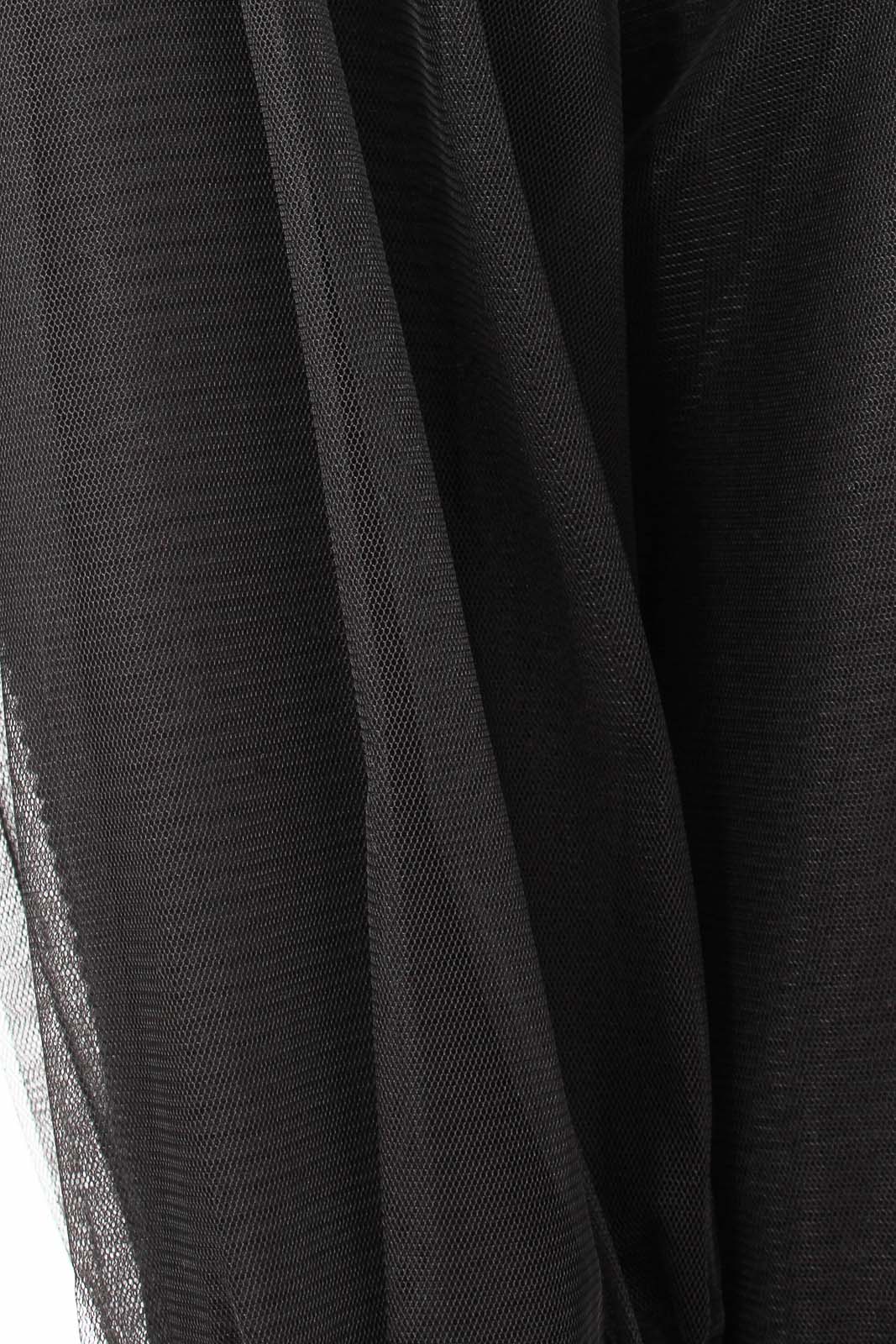 Black organza trim long sleeve sweatshirt